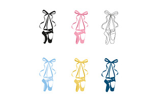 Ballet Shoes Vector Set