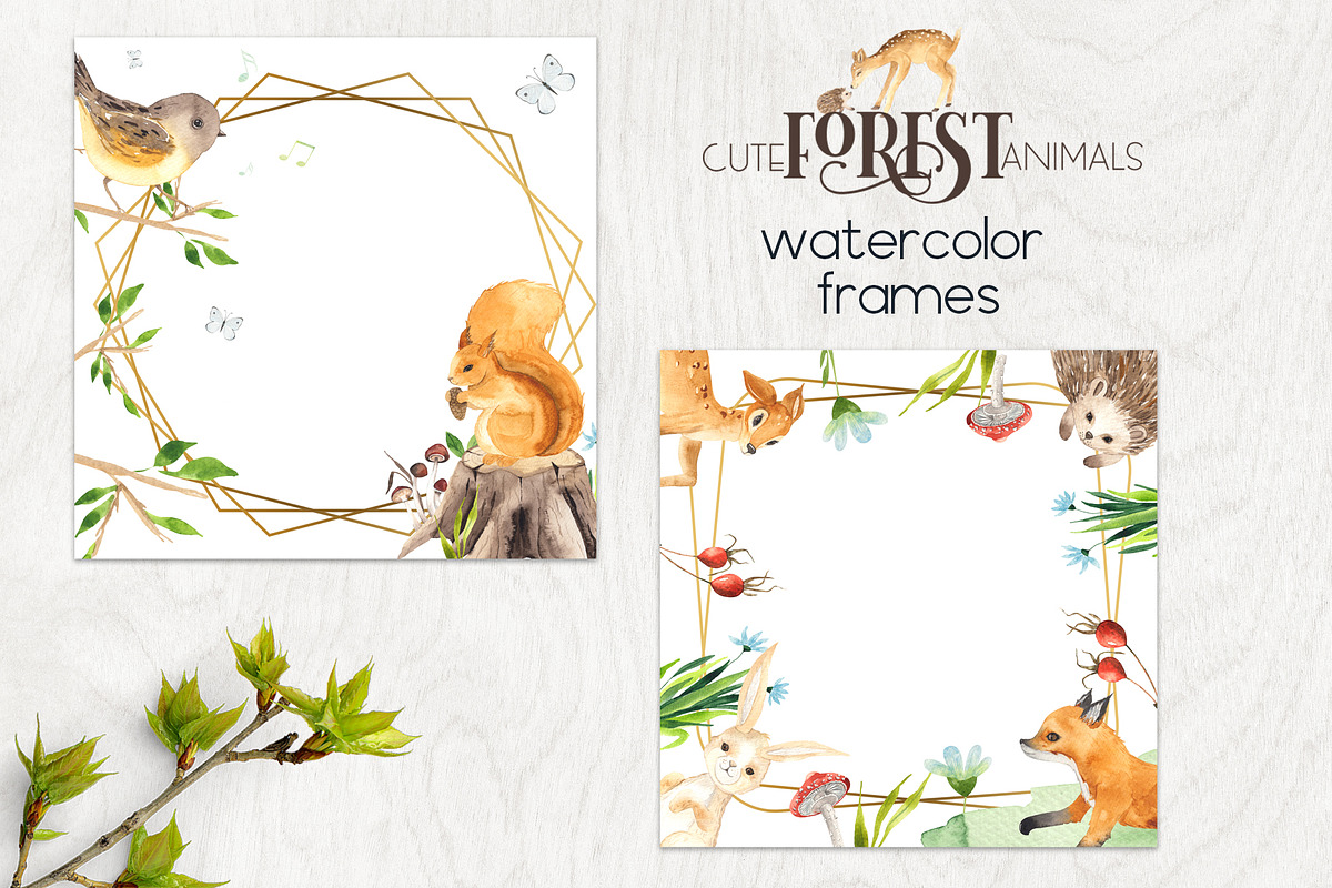 Watercolor Forest Animals, an Object Graphic by Ana-Sakuta (Photo 9 of 18)