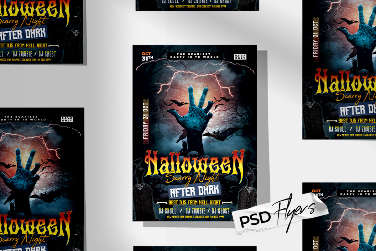 Halloween Scary Night Flyer PSD, a Flyer Template by studioflyers.com (Photo 1 of 3)