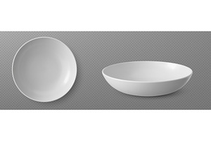 3d white empty plate for soup, an Object Illustration by art PVP - market