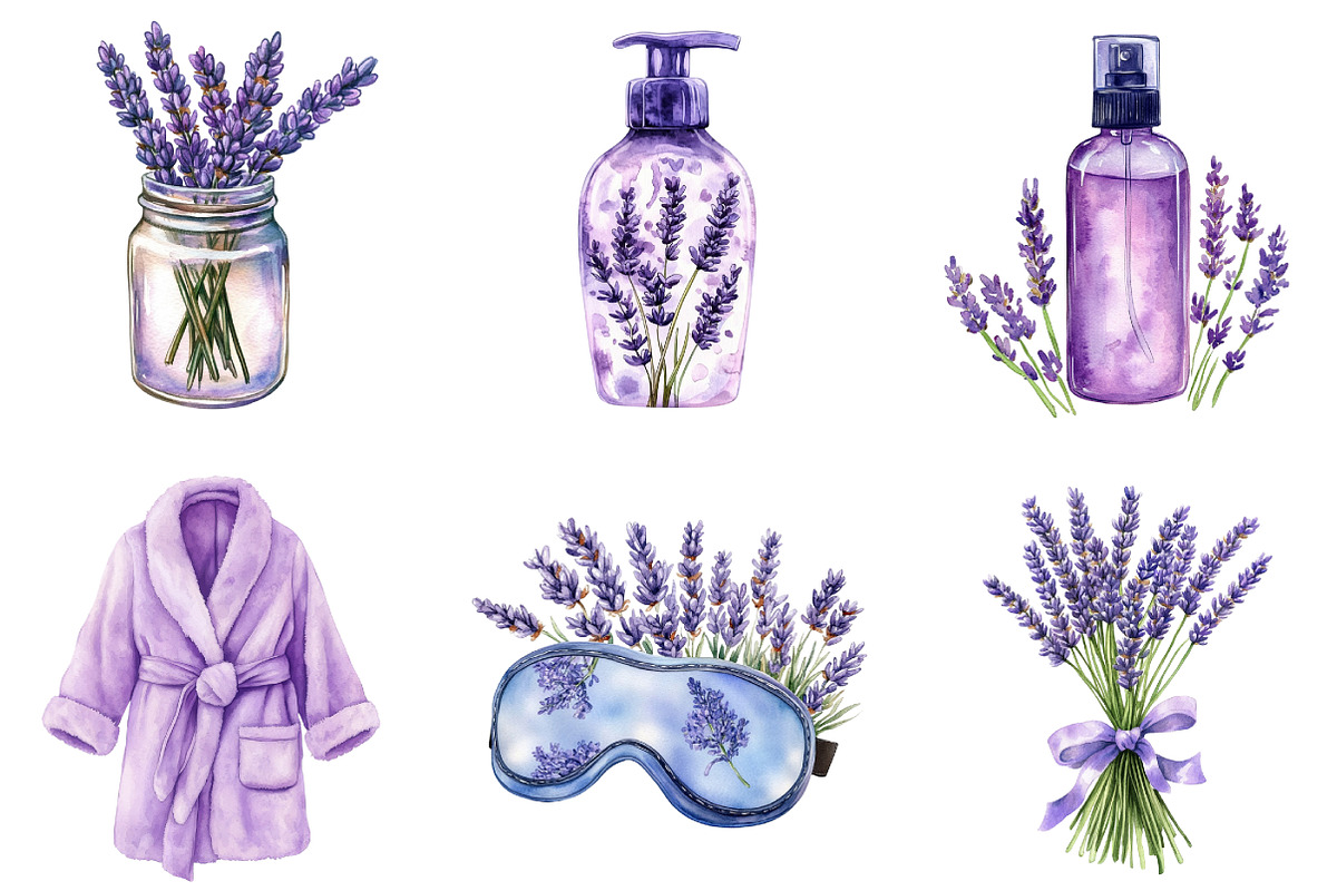 Lavender Pamper Time Clipart, an Illustration by DreamArtGraphic (Photo 5 of 5)