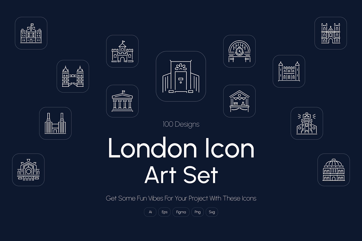 London Icon Art Set, an Outline Icon by Prosymbols (Photo 1 of 8)