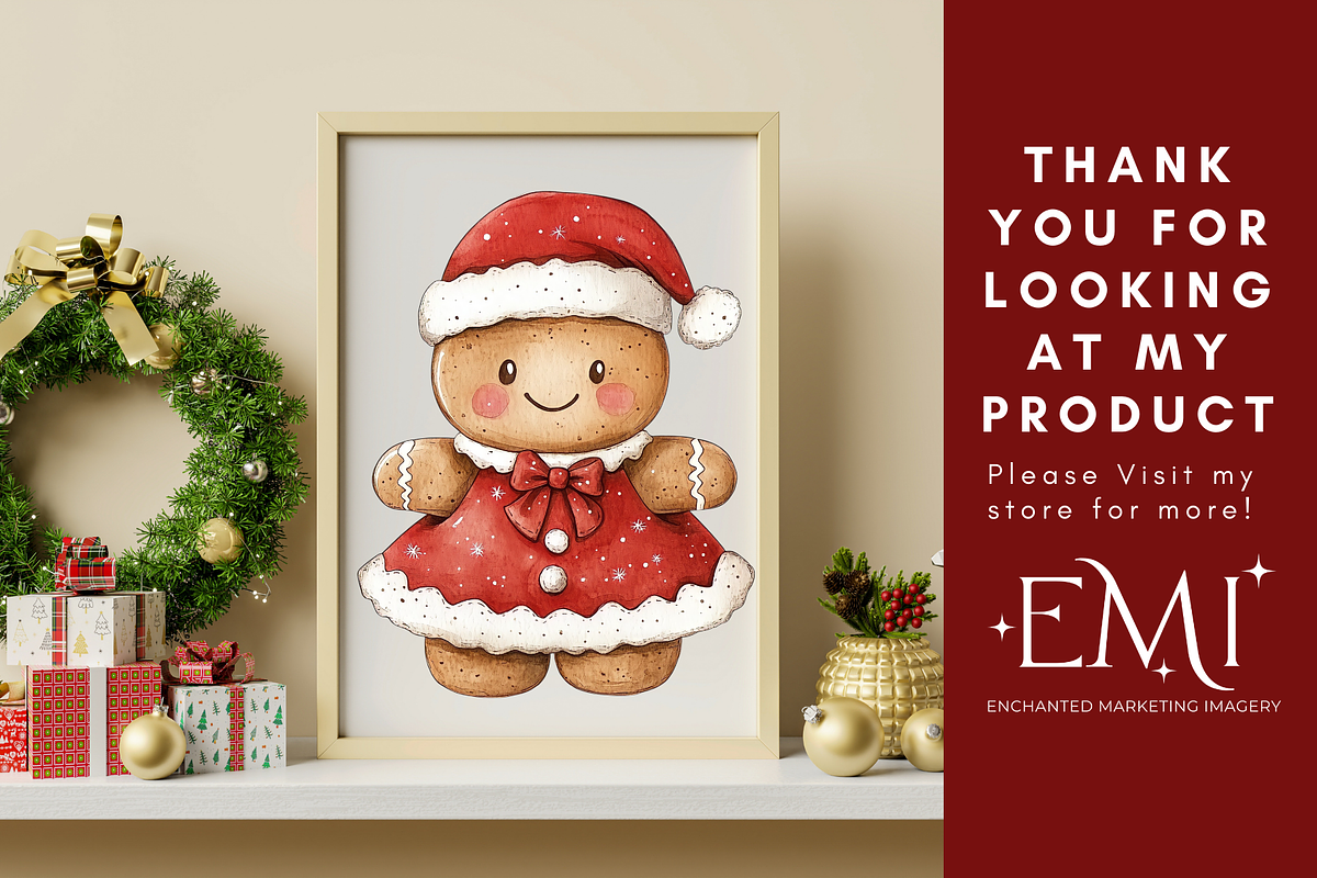 Gingerbread Festive Family Clipart, an Illustration by NadiaTheronArt (Photo 4 of 4)