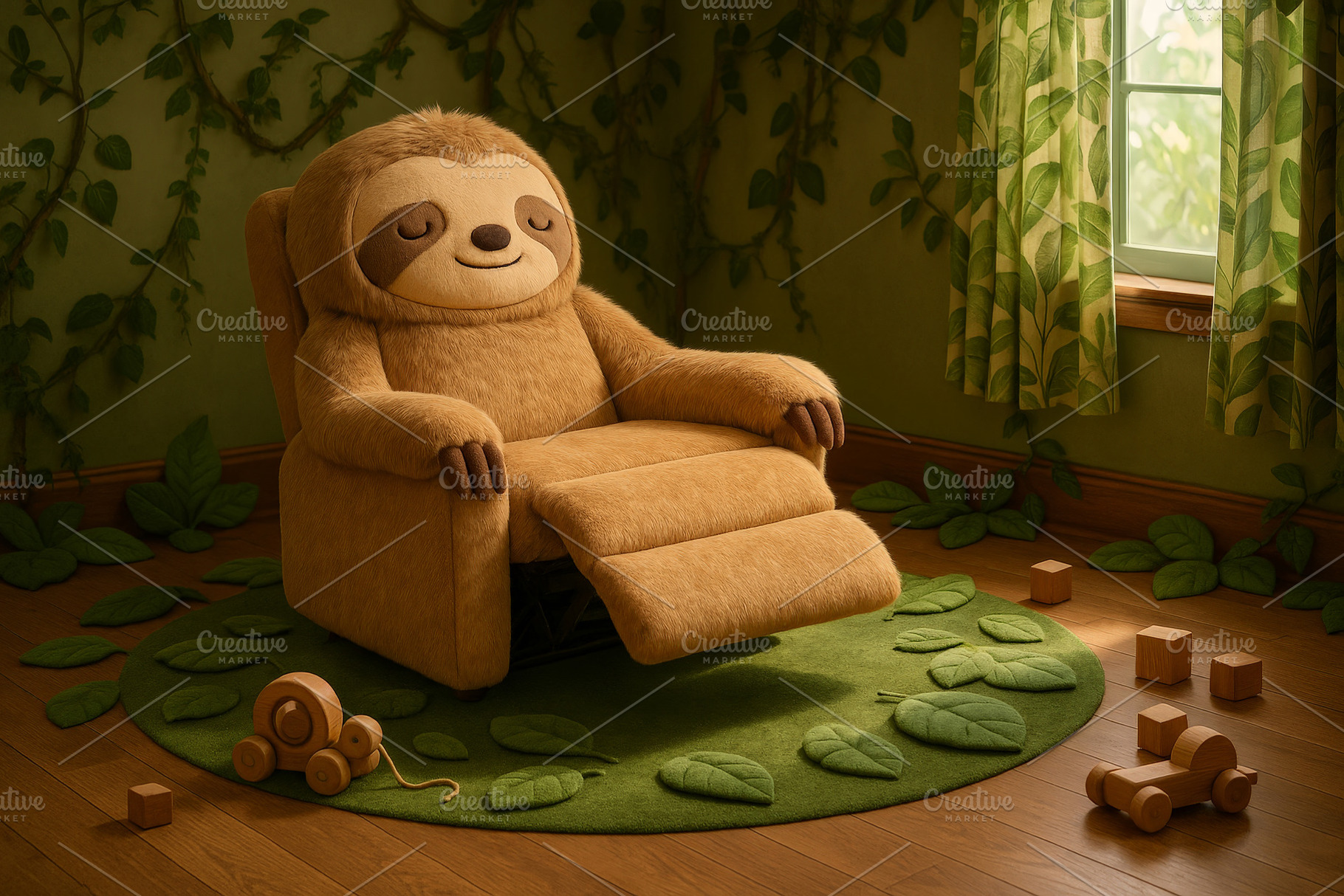 Adorable Sloth Recliner Chair, an Abstract Photo by Hamza067