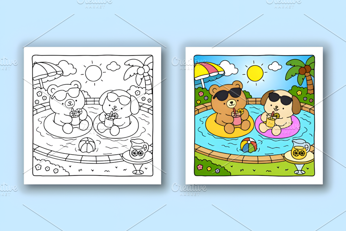 Summer Cuties Cozy Coloring Pages, an Animal Illustration by Design Station (Photo 2 of 4)