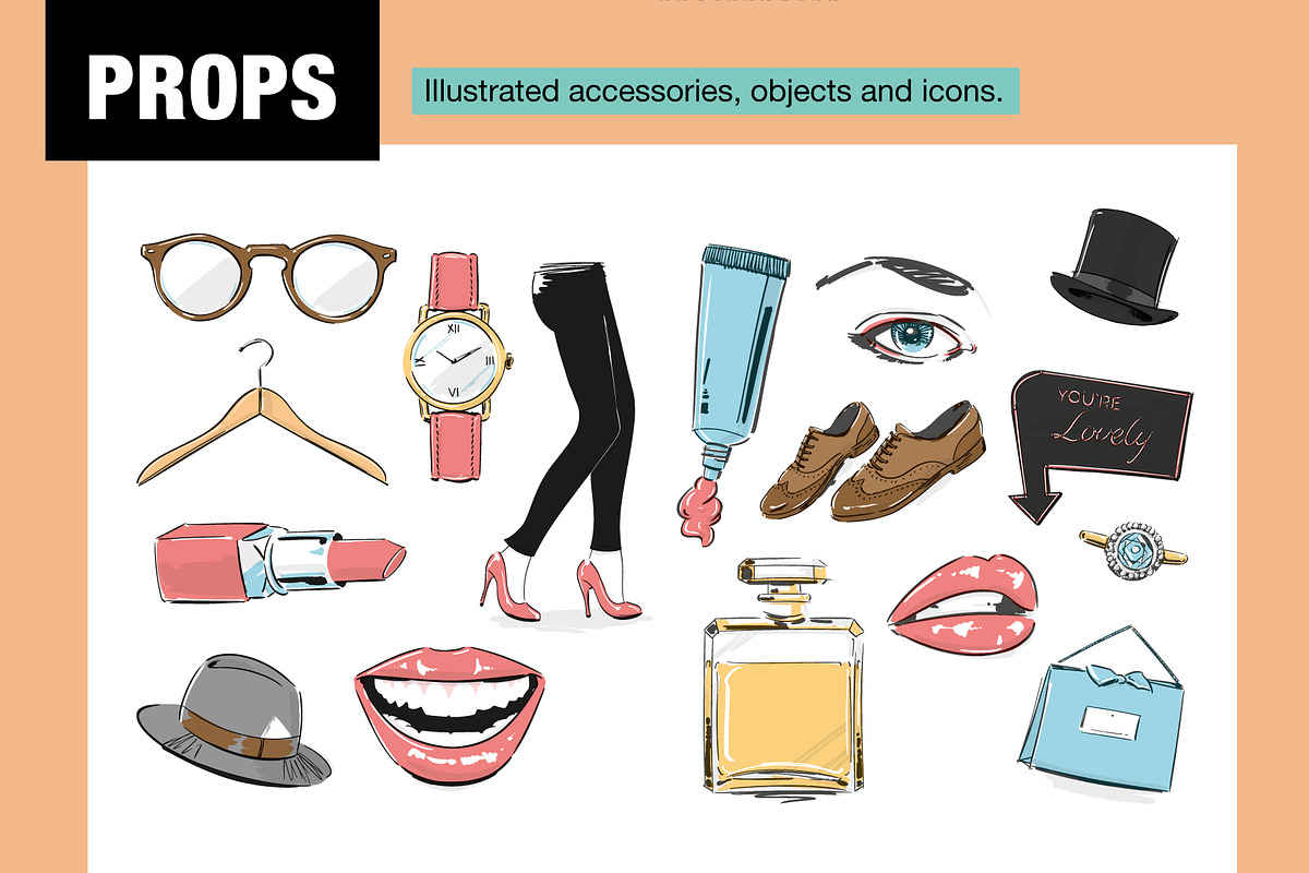 Fashion Illustration Collection, an Object Illustration by Wingsart Studio (Photo 4 of 9)