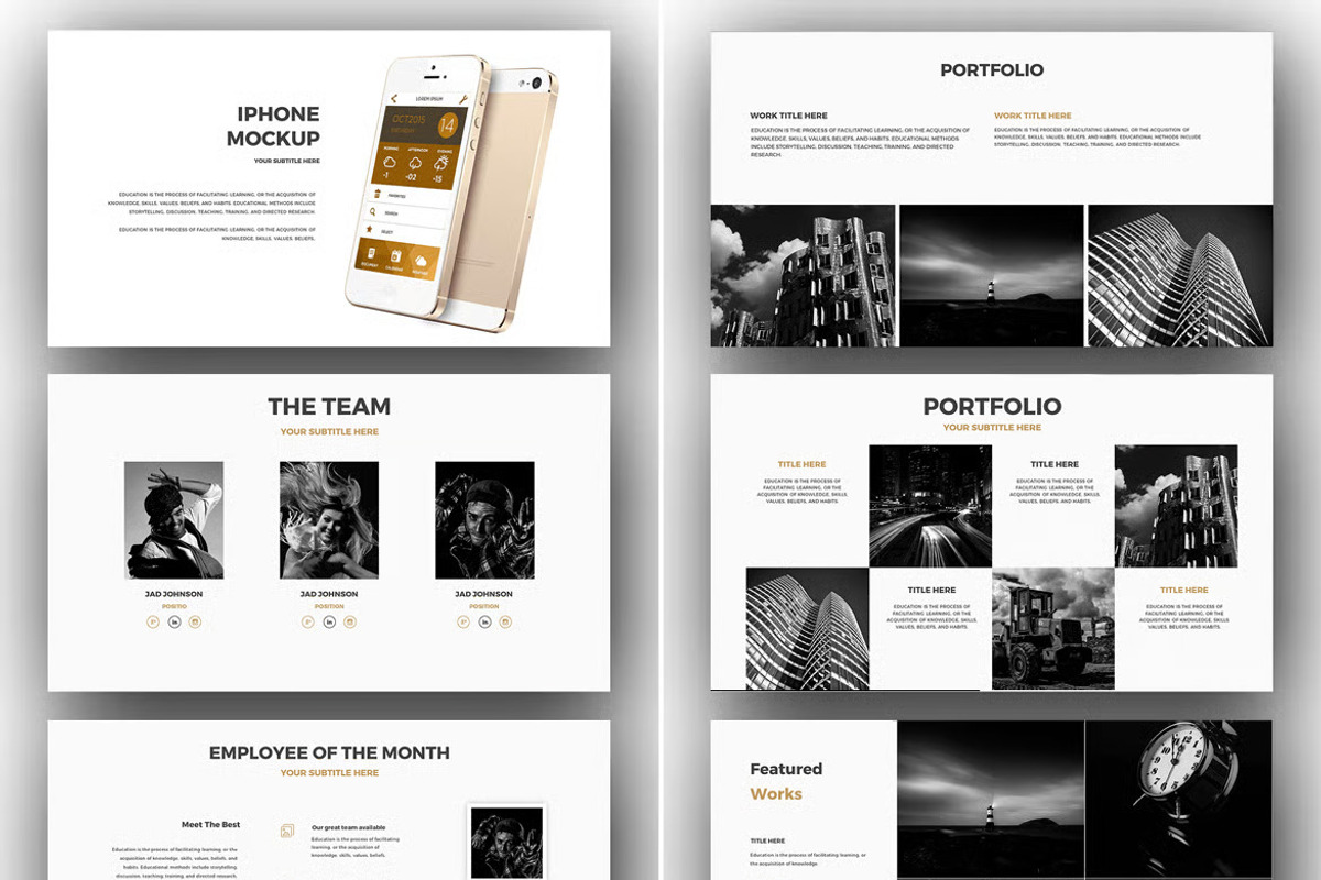 Gold PowerPoint Template, a Presentation Template by iHemalaya (Photo 7 of 7)