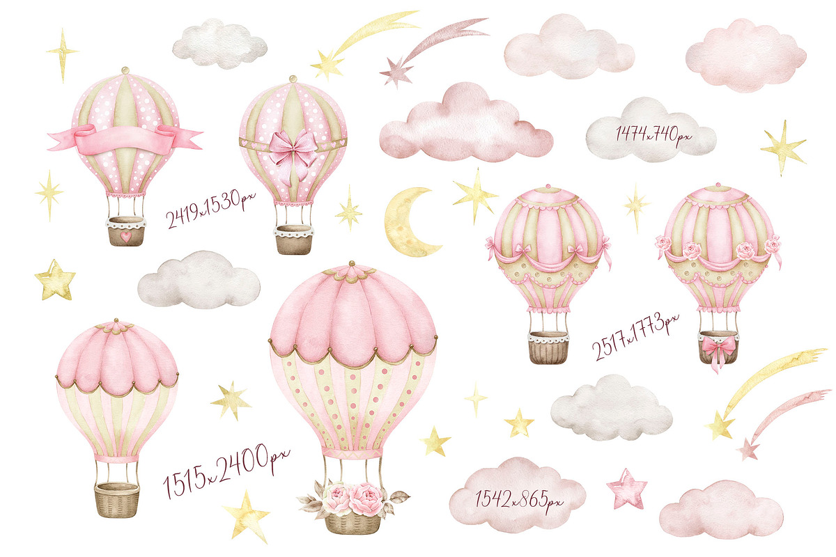 Teddy bear,bunny, hot air balloons., an Animal Illustration by Solo Art Original (Photo 2 of 8)