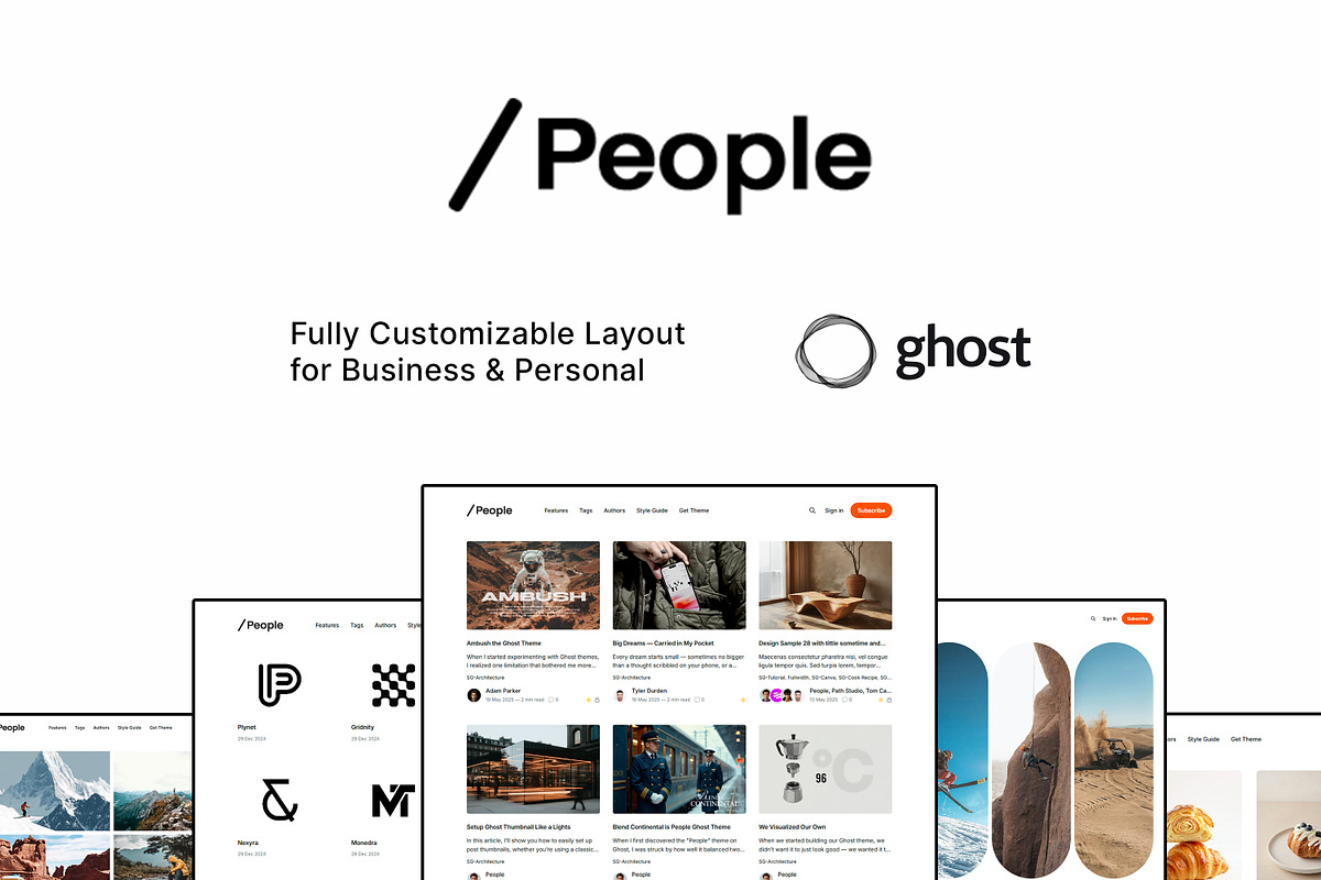 People - Customizable Ghost Theme, a Websites & App Template by etigma.com