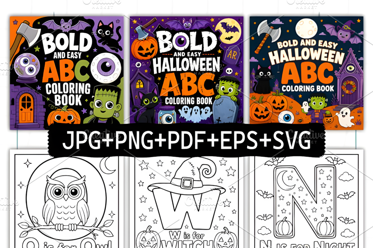Halloween ABC Alphabet Coloring, an Education Illustration by Coco Bloom (Photo 2 of 3)