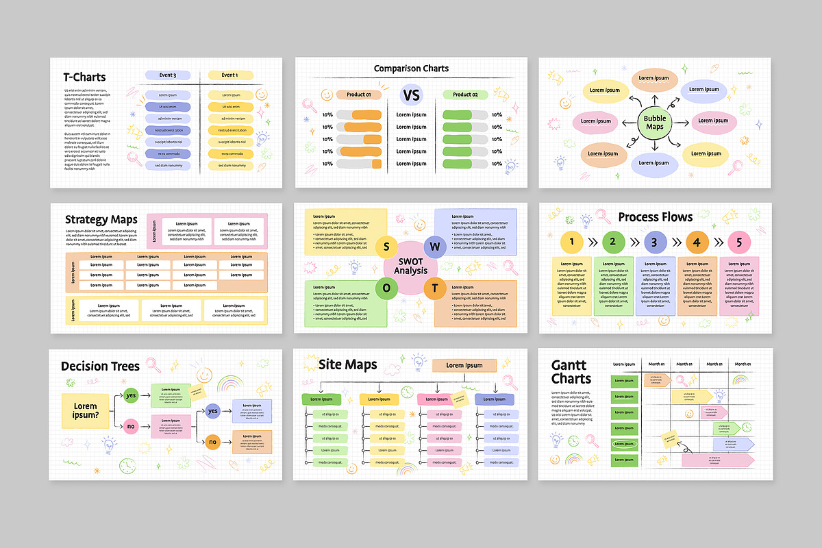 Cute Infographic Templates Set, a Presentation Template by BrandPacks (Photo 3 of 6)