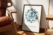 Ocean Life | Linocut collection, a Pattern Graphic by SappiStudio (Thumbnail 12 of 21)