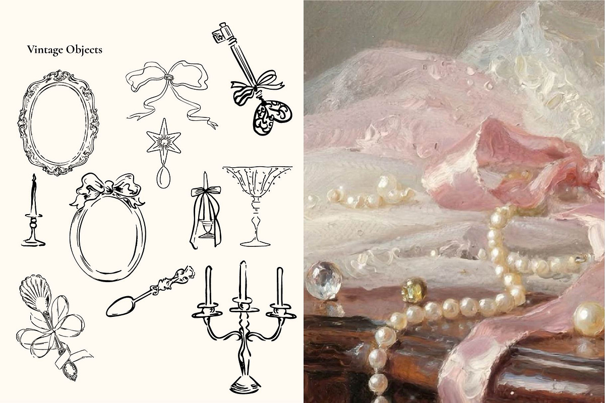 Coquette paris hand drawn line art, a Decorative Illustration by MayBay Studio (Photo 5 of 7)
