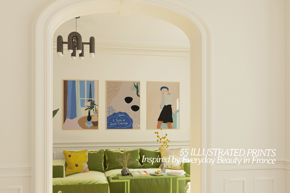 FRENCH MOODS - Art Prints Collection, a Background Graphic by lerinartstudio (Photo 7 of 11)