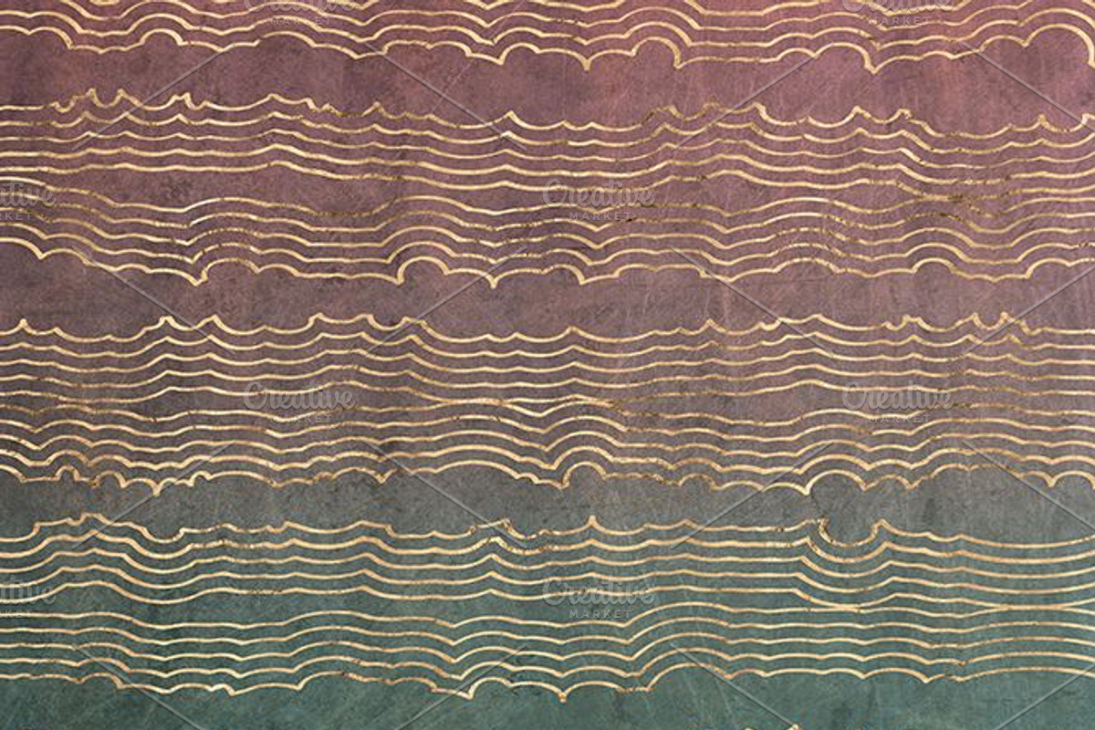 Tourmaline Sliced Gold & Watercolors, a Pattern Graphic by Blixa 6 Studios (Photo 2 of 6)