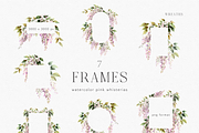 Watercolor Pink Wisteria Clipart, a Decorative Illustration by ThaismotaCreativeCo (Thumbnail 4 of 11)