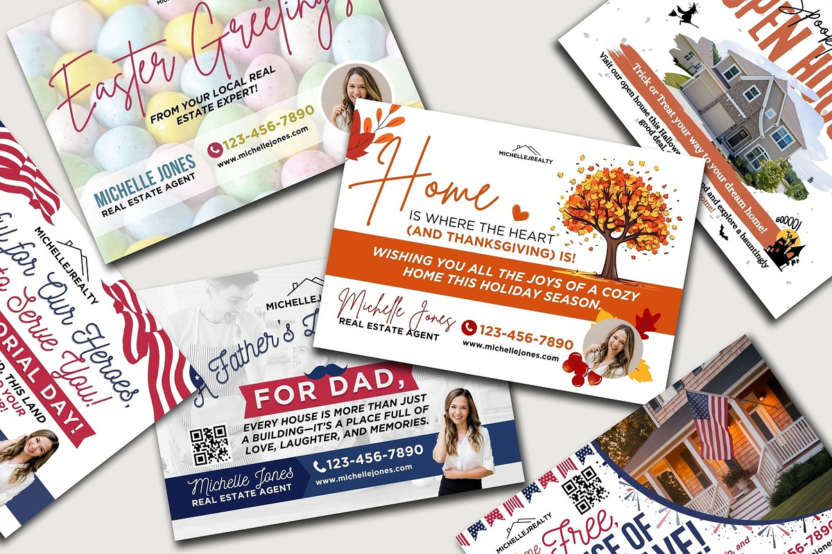 Real Estate Holiday Postcards Canva, a Card Template by CreativeVinesStore (Photo 6 of 8)