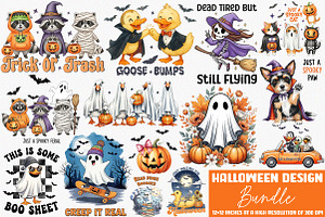 Halloween T Shirt Design Bundle, an Illustration by SinaCreation