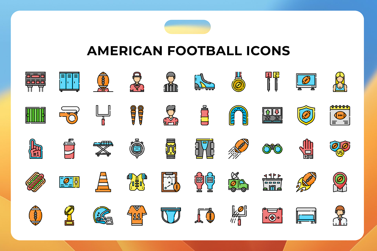 American Football Icons, a Duotone Icon by Wencory (Photo 1 of 2)