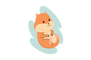 Cartoon hamster. Fluffy domestic pet, an Animal Illustration by the8monkey