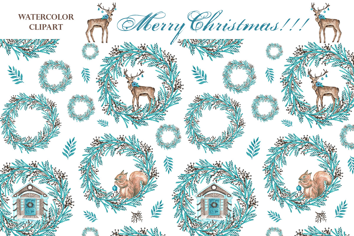 Christmas watercolor set. New Year., a Seasonal Illustration by SabinaWatercolorArt (Photo 11 of 12)