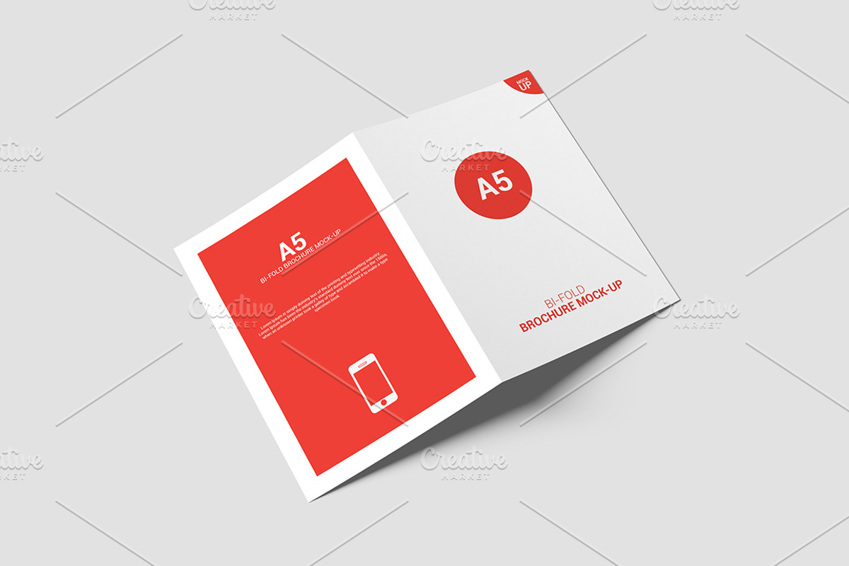 Bi-Fold Brochure Mock-Up - A5 A4, a Print Template by AlkStudio