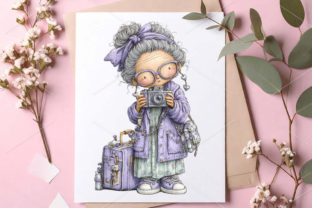 Whimsical Summer Funny Grandma PNG, an Illustration by Canvas Craft (Photo 6 of 7)