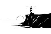 Lighthouse Coastal Cliff Silhouette, a Graphic by hafijul (Thumbnail 15 of 15)