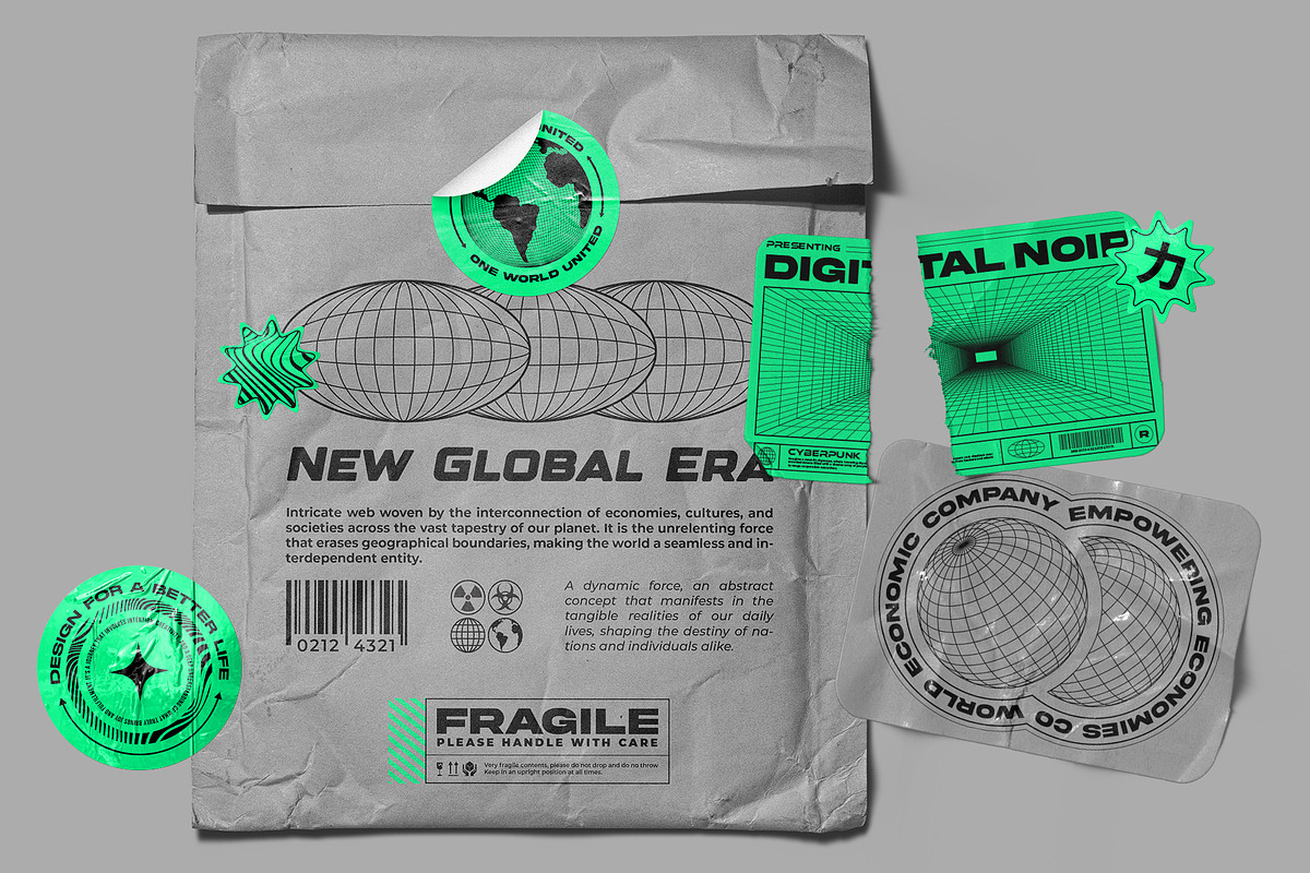 Retro Futurism Brutalist Collection, a Branding & Logo Template by Graphicdome (Photo 4 of 13)