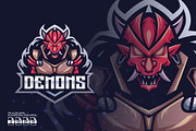 Demon Mascot Esport Logo, a Branding & Logo Template by prps.std (Thumbnail 1 of 3)