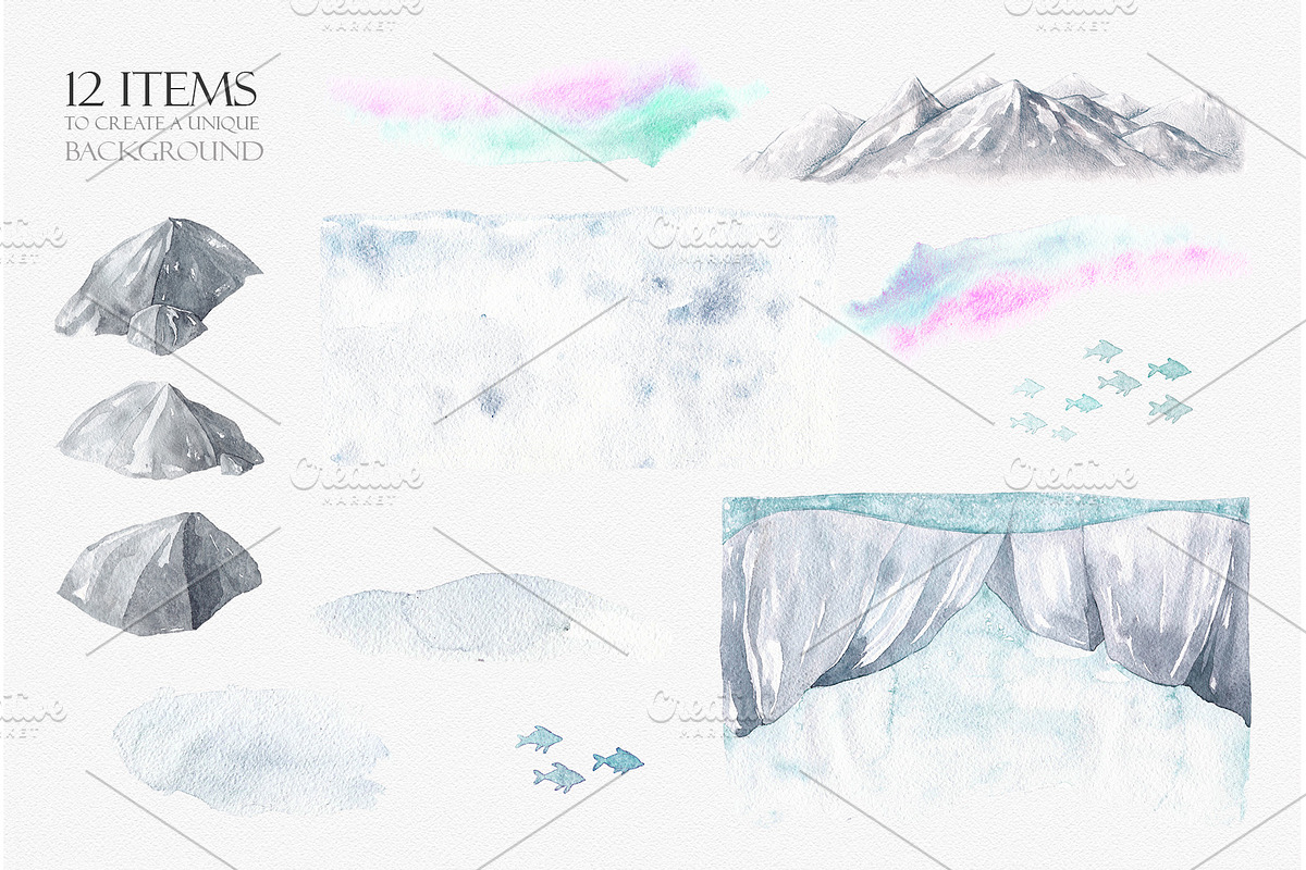 ARCTIC ANIMALS watercolor set PART 2, an Animal Illustration by Natali Smolova (Photo 4 of 7)