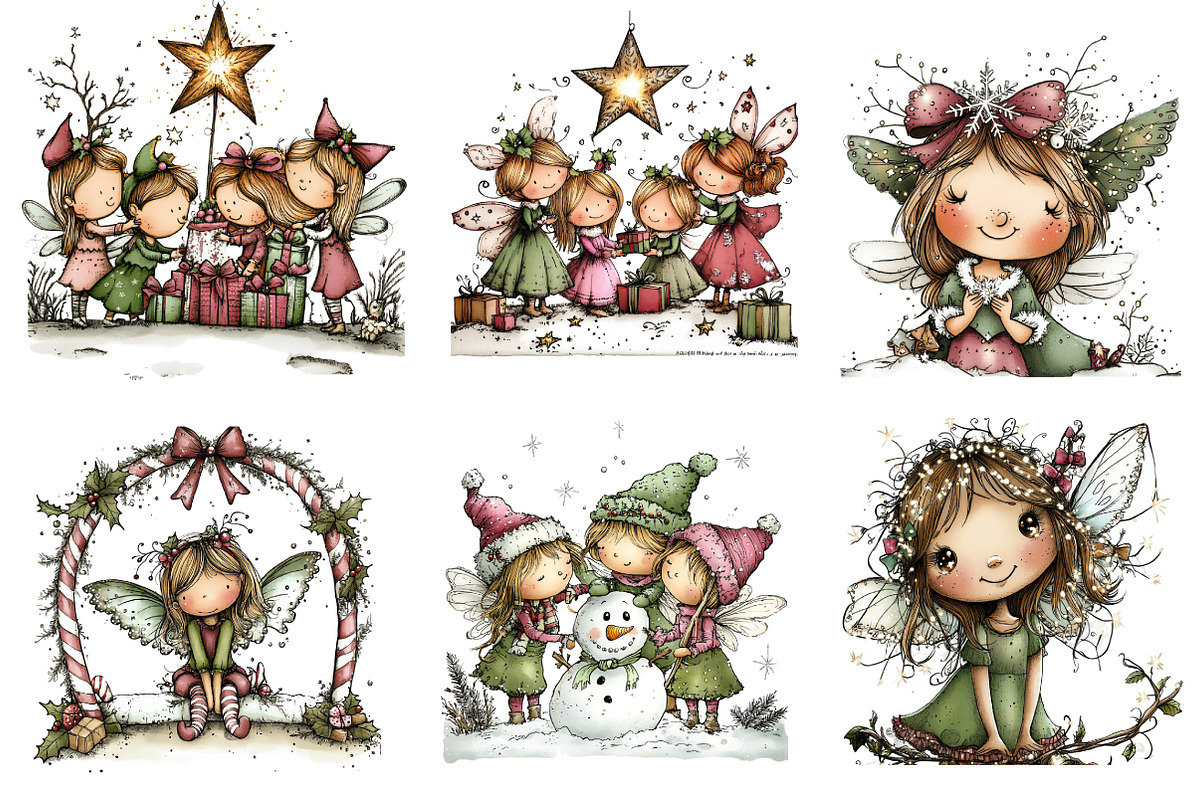 Christmas Holiday Fairy clipart, an Illustration by CreationArt (Photo 2 of 5)