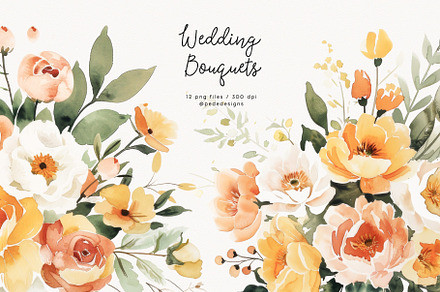 Wedding Bouquets, a Decorative Illustration by PeDe Designs