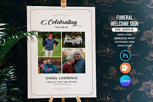 Funeral Welcome Sign, a Flyer Template by retrographix