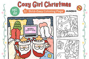 Cozy Girl Christmas Coloring Pages