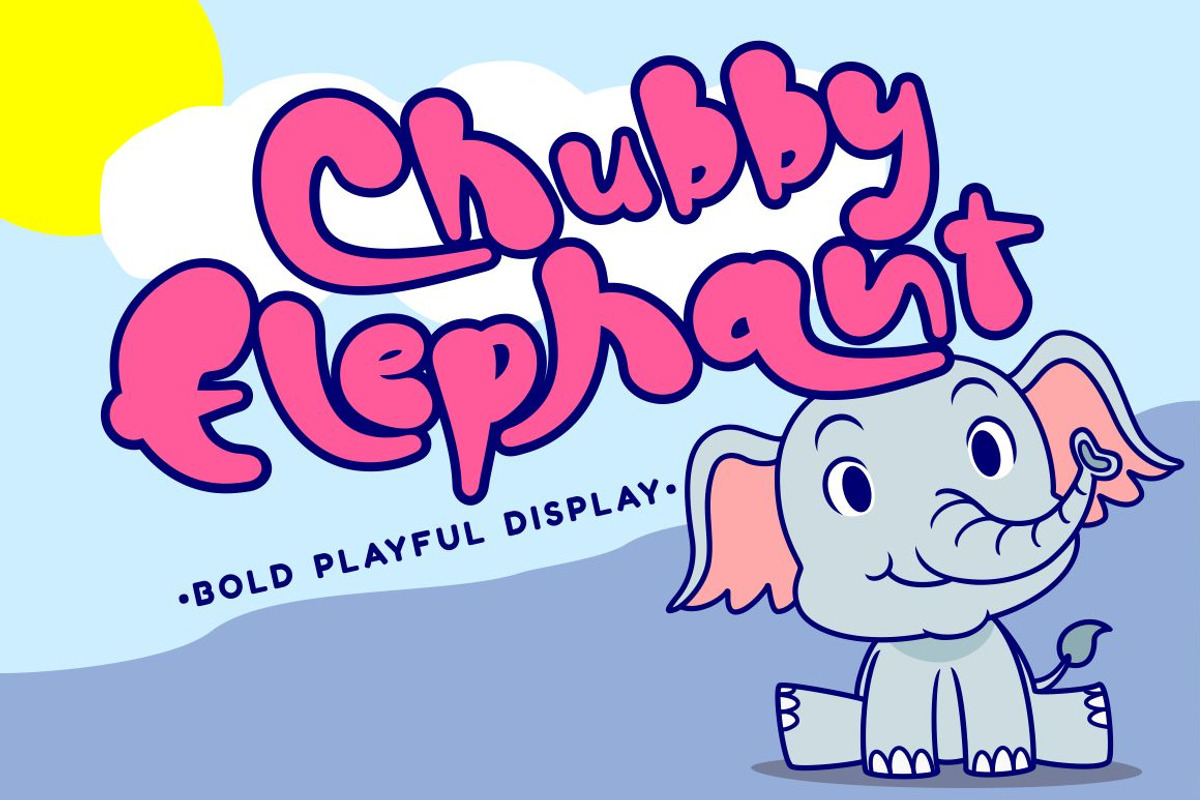 Chubby Elephant - Bold Playful Font, a Font by PutraCetol Studio (Photo 1 of 12)