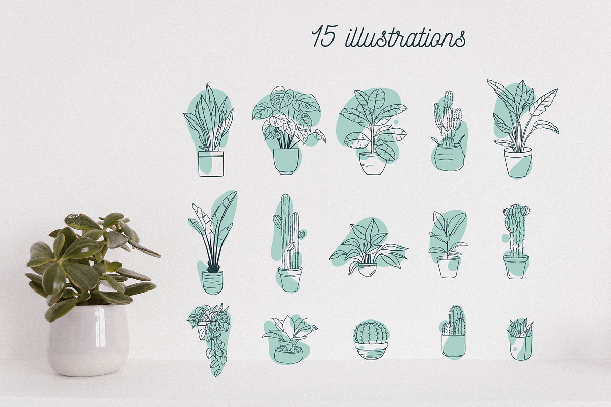 Cozy Houseplants | illustrations, a Decorative Illustration by Wander Designs (Photo 5 of 6)
