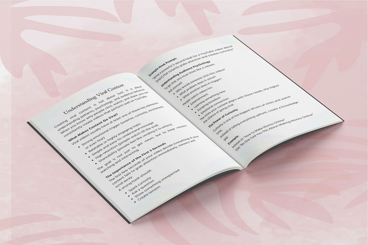 1400 YouTube Automation Prompts, a Design Template by Book2bees (Photo 3 of 4)