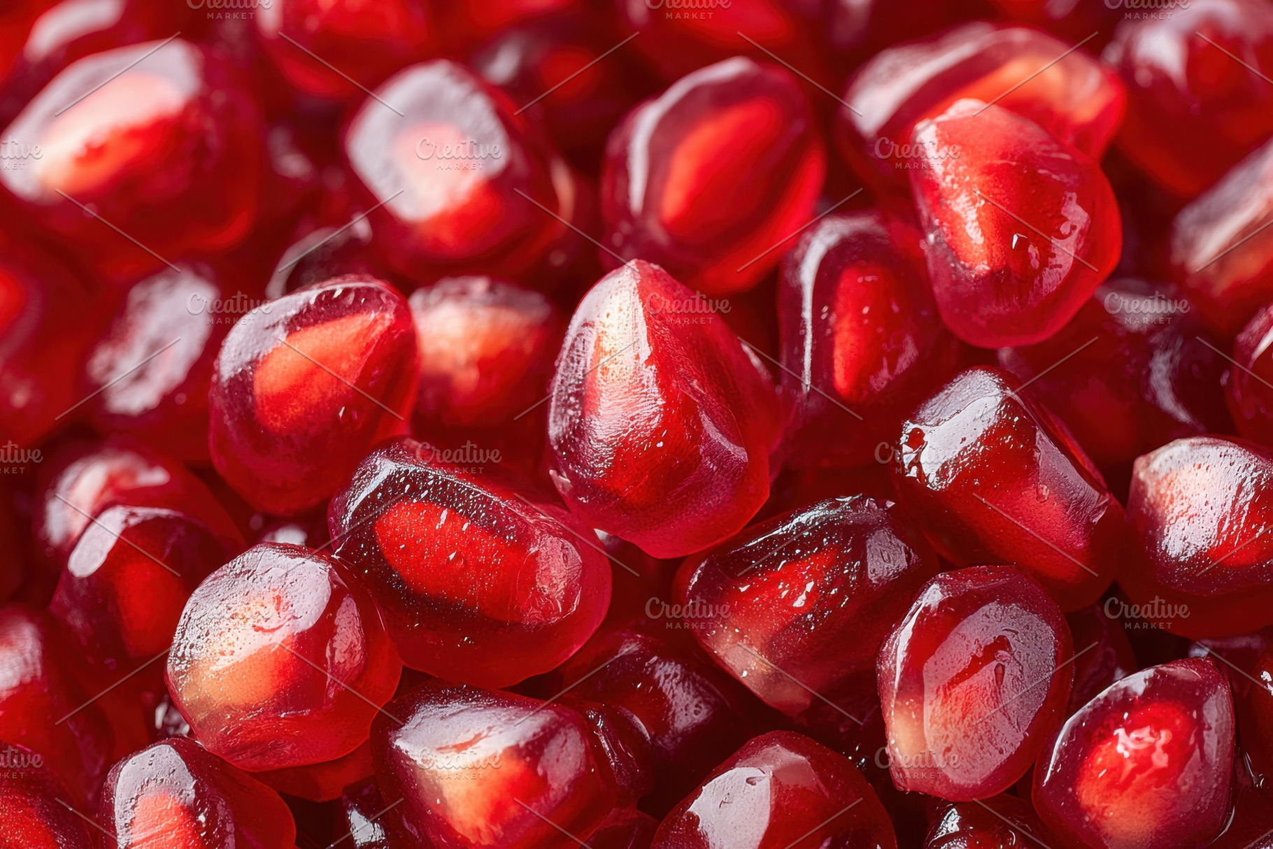 Background of ripe and sweet pomegranate seeds, a Food & Drink Photo by AlyaAnd