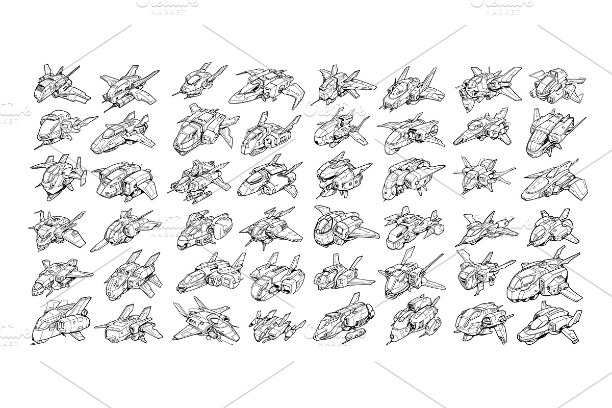 Space shuttle black ink sketch, an Illustration by Onyx