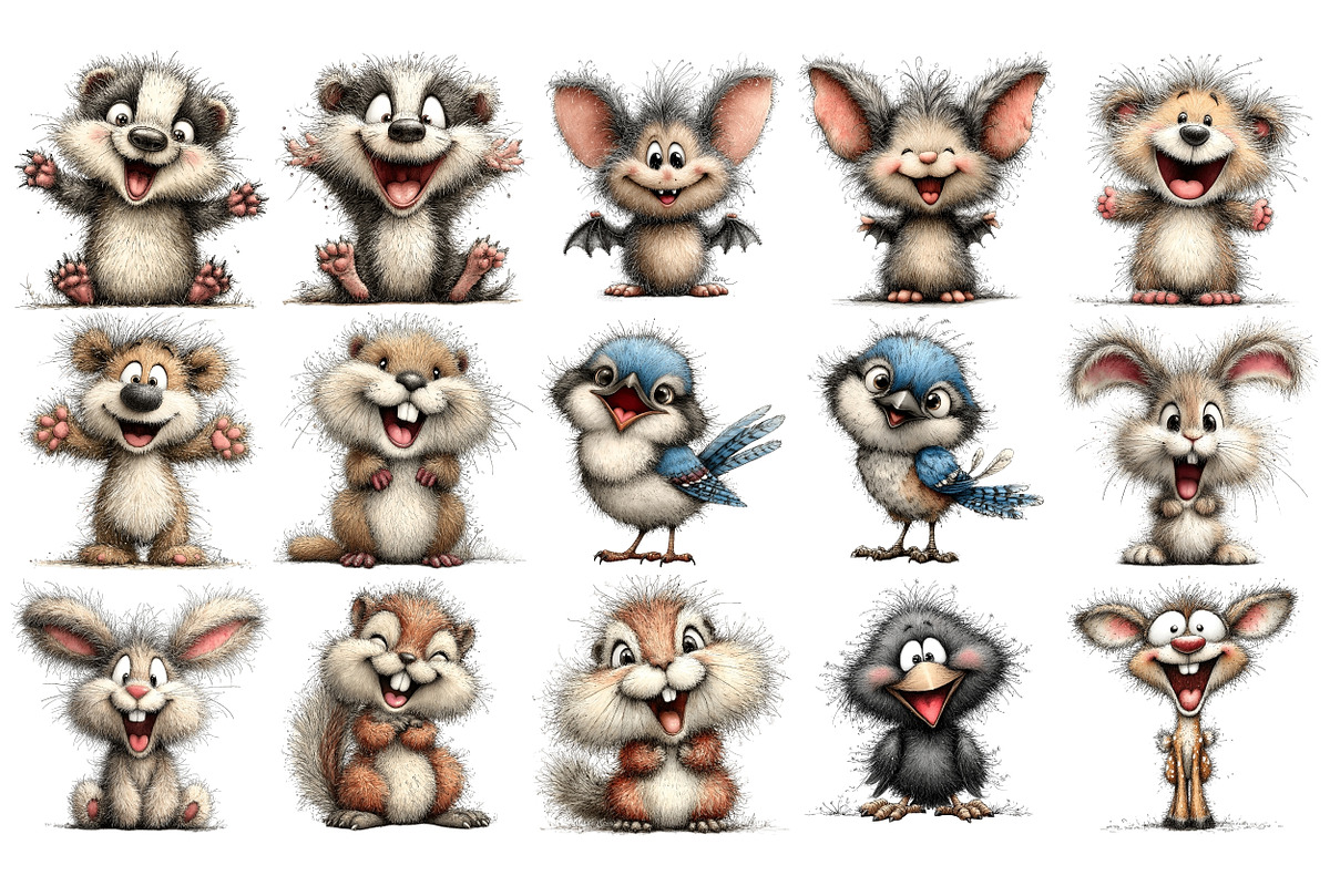 Quirky Woodland PNG Clipart Bundle, an Animal Illustration by Nicolle's Colorful Art (Photo 2 of 5)