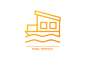 Houseboat pixel perfect gradient, an Icon by IMG Visuals