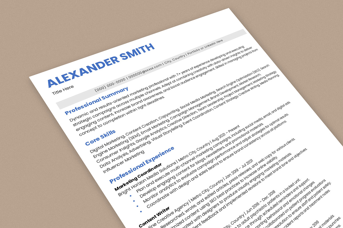 ATS Friendly Resume / CV, a Resume Template by Anjum Ilyas (Photo 5 of 7)