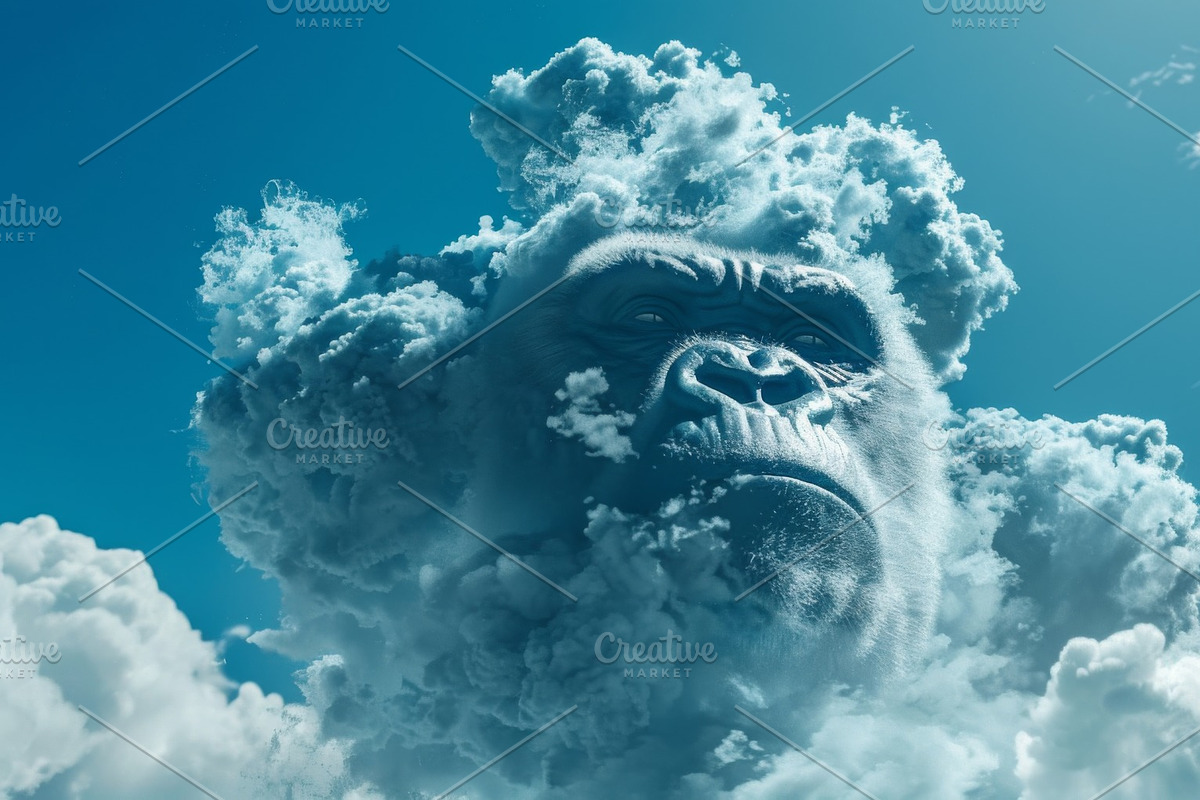 90 Clouds animals against a blue sky, an Animal Illustration by Handmadefont (Photo 62 of 64)
