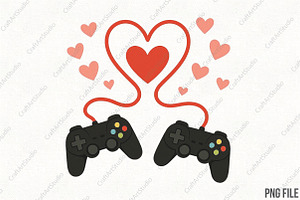 Gamer Valentine's Day Love PNG, an Illustration by CraftArtStudio