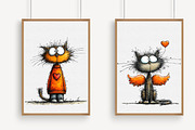 Whimsical Valentine Cat Clipart, an Illustration by Libby Wishes (Thumbnail 5 of 7)