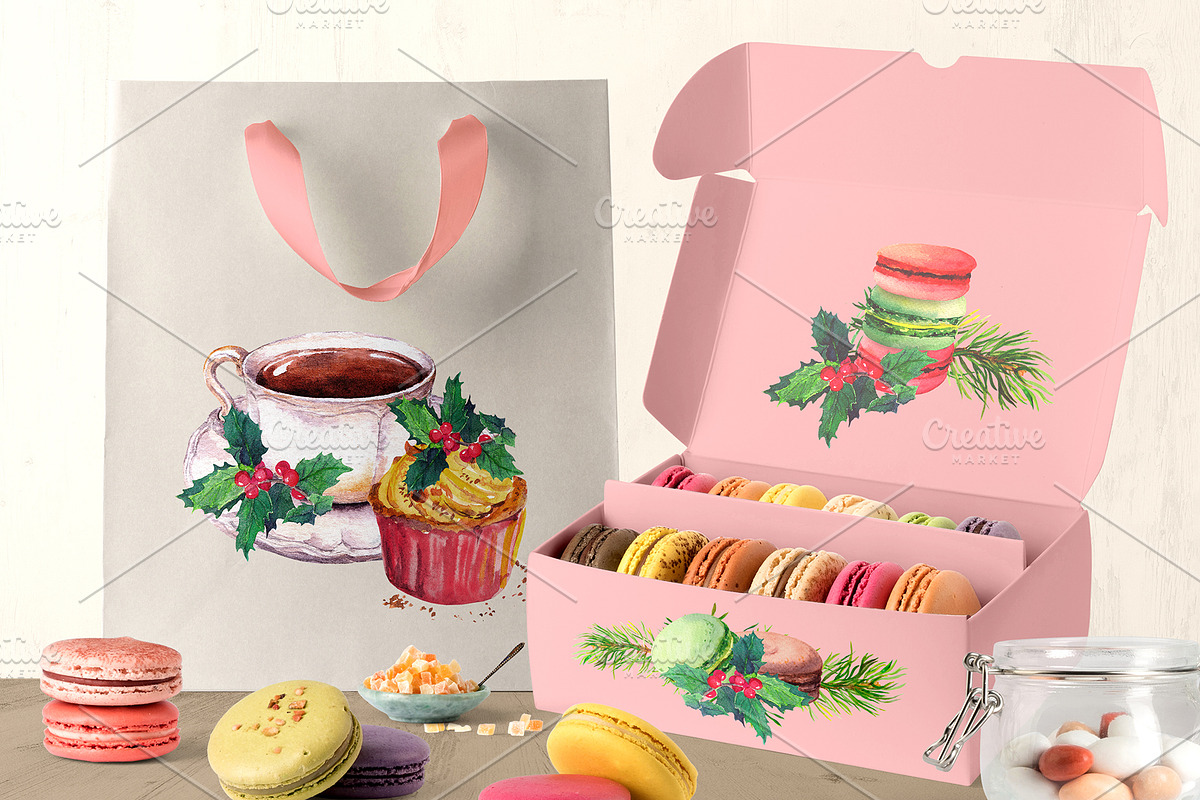 Christmas sweets watercolor set, a Decorative Illustration by Where summer is (Photo 7 of 7)