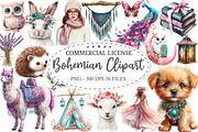 Watercolor Bohemian Clipart Bundle, a Seasonal Illustration by designcity5 (Thumbnail 1 of 5)