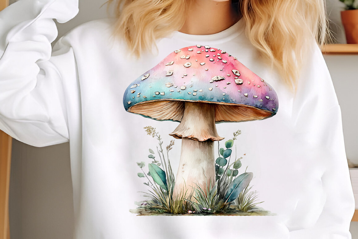 Watercolor mushroom clipart Bundle, an Illustration by GatewayDesign (Photo 3 of 5)