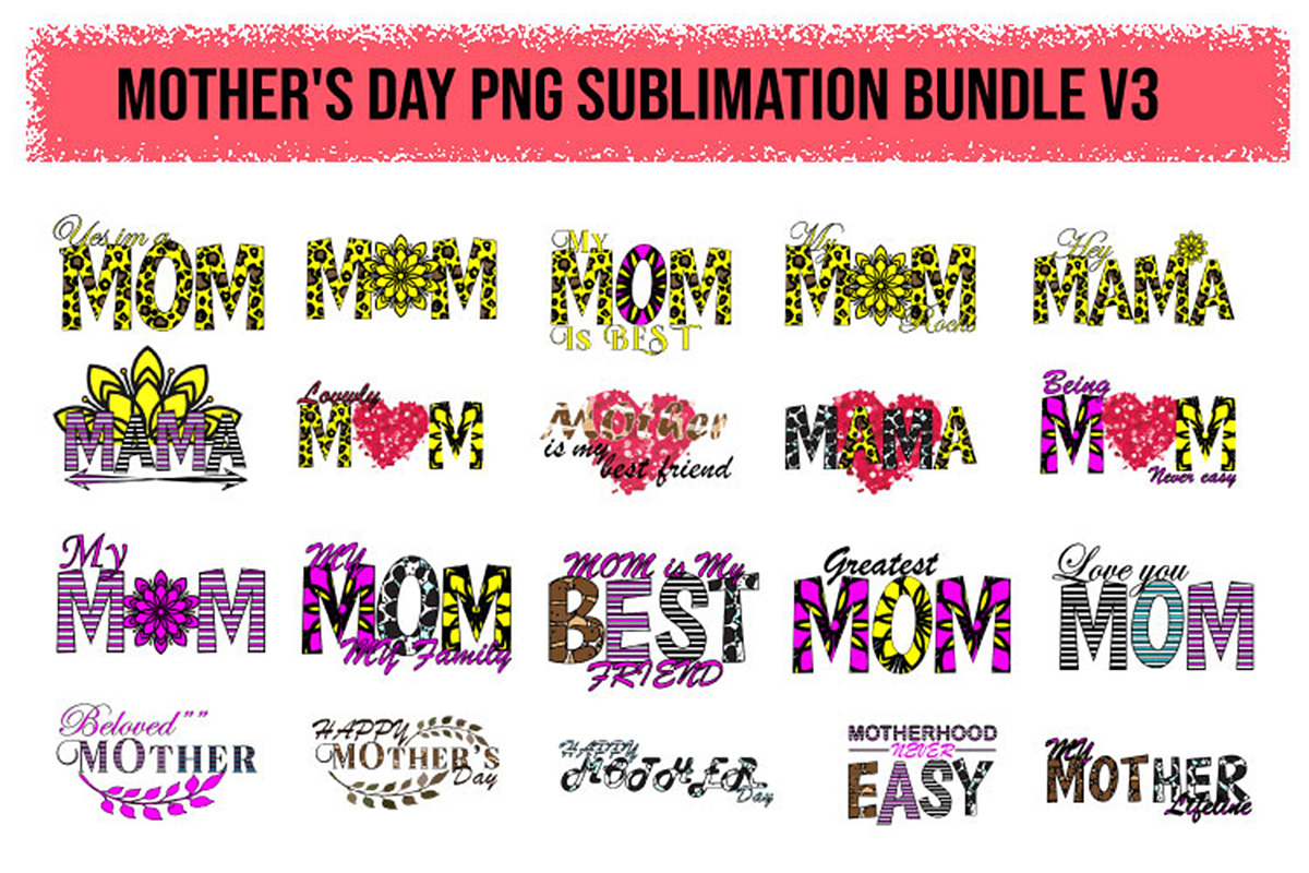 Mother's Day Sublimation Bundle V3, an Illustration by Jacpot007 (Photo 1 of 10)